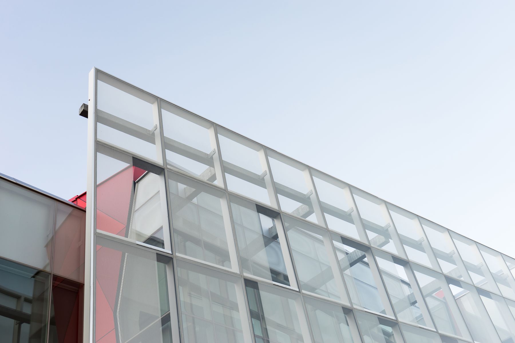 Aluminium and glass façade system of a modern building